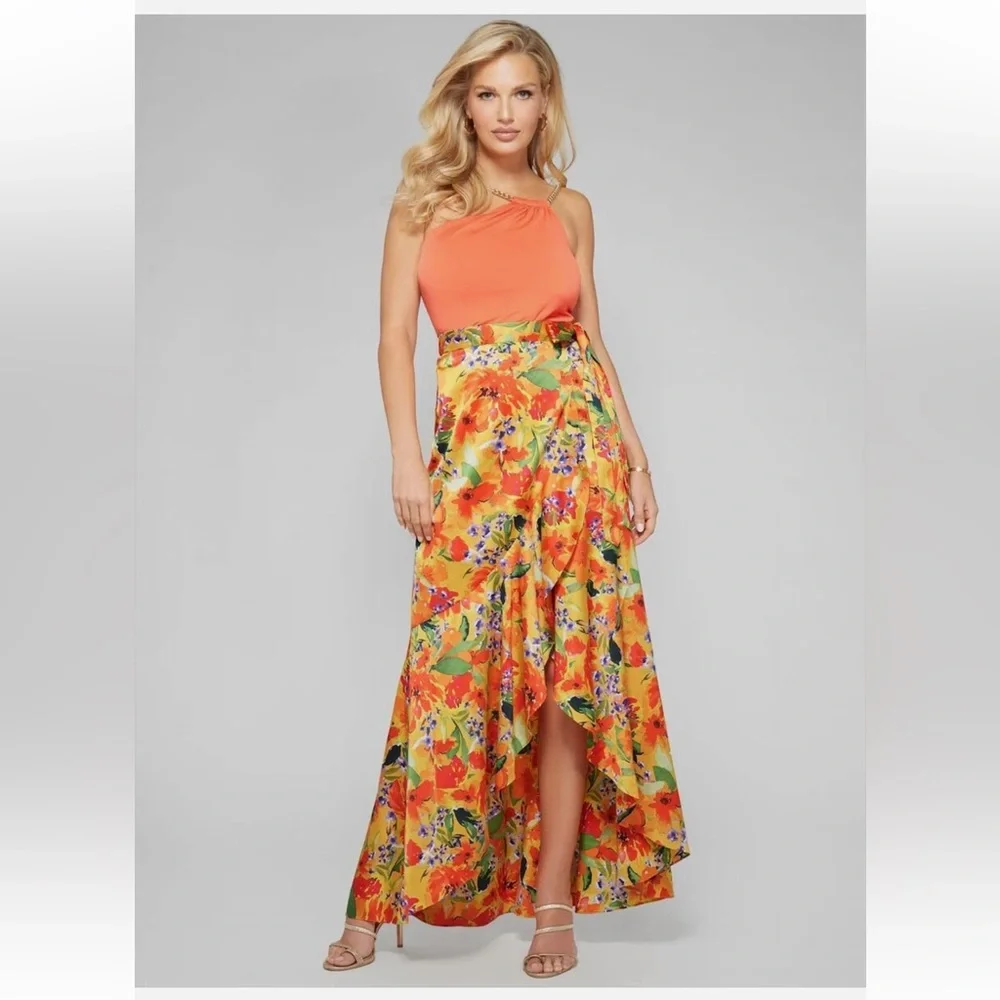Marciano Vibrant Floral Print Wrap Skirt - Size S (6) - Picture 4 of 8